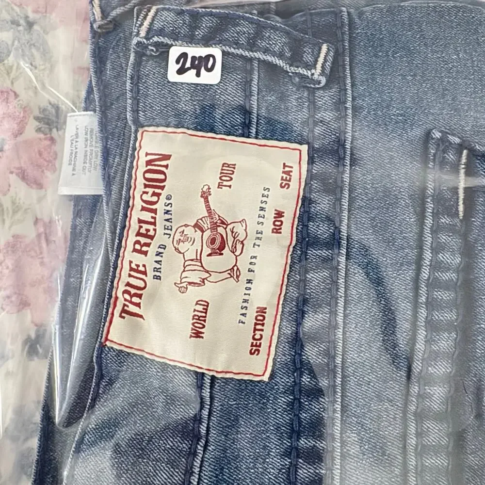 True Religion Geno Relaxed Slim Flap Pocket Jeans Men’s 40 Blue Stretch Denim